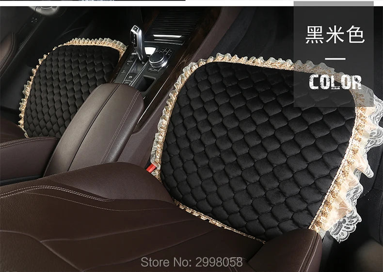 Winter Warm Plush Car Seat Cover Velvet Lace Seat Cushion Pad Auto Chair Car Seat Protector For Lady Girl Women