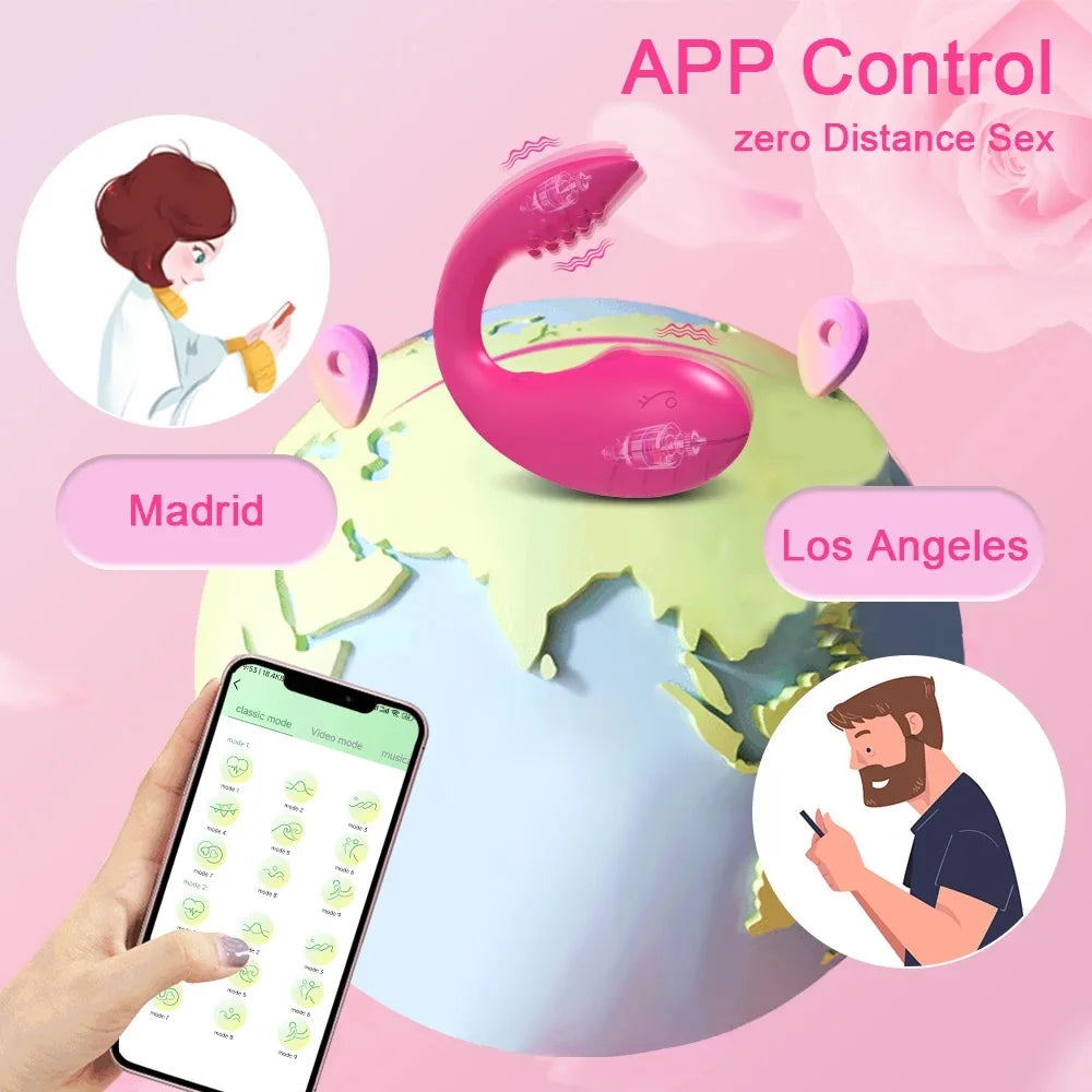 Wireless Bluetooth APP Vibrator for Women Remote Control Dildo G Spot Massager Wear Vibrating Egg Female Sex Toys for Adults 18