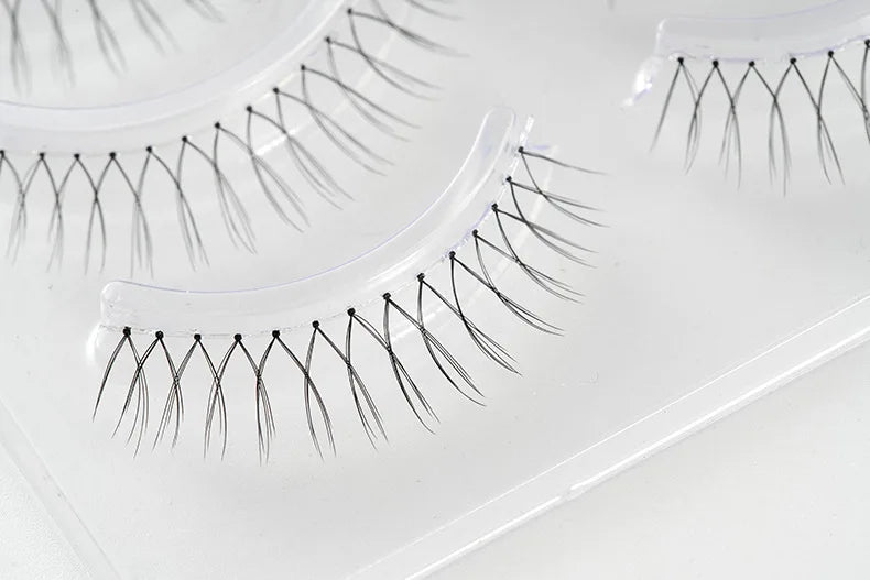 MIAOJIE Korean Fake Eyelashes Kpp Natural Transparent Stem Eyelashes U-shaped Handmade Lashes Beginner Makeup Tools A Type