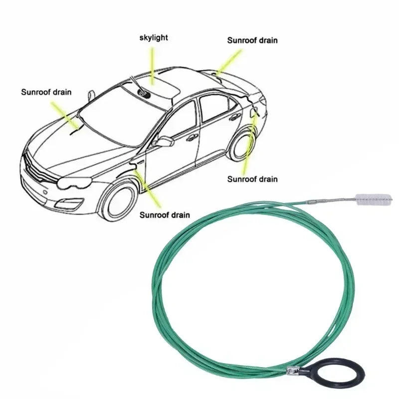 Car Sunroof & Windshield Drain Cleaning Tool - Flexible Pvc Brush For Easy Dredging