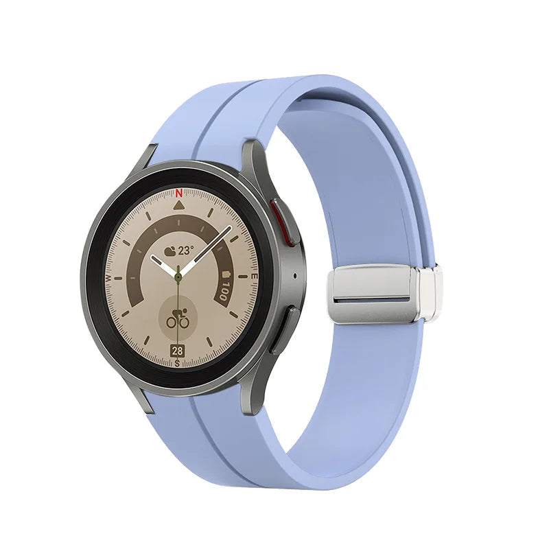 No Gap Soft Silicone Strap For Samsung Galaxy Watch 7 6 5 4 40mm 44mm Breathable Magnetic Wristband Watch 6 4 Classic/5 Pro 45mm
