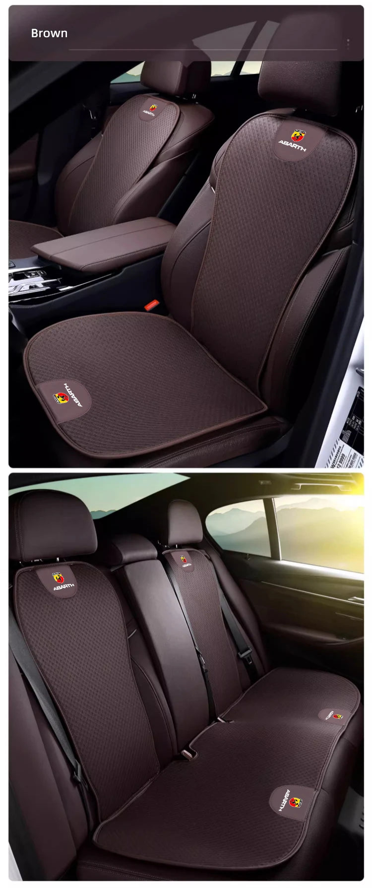 Car Ice Silk Seat Cushion Seat Covers For Fiat 500 Abarth Punto Panda Doblo Stilo Backrest Mat Rear Seat Cushion Car Interior