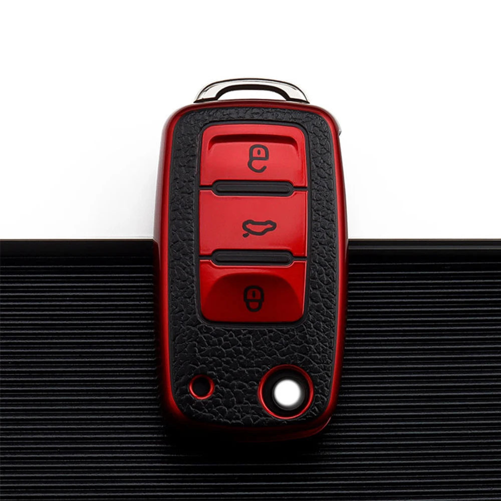 TPU Leather Car Key Case Keys Cover Protection Shell Bag for VW Volkswagen Polo Tiguan Passat Golf Jetta Lavida Skoda Octavia