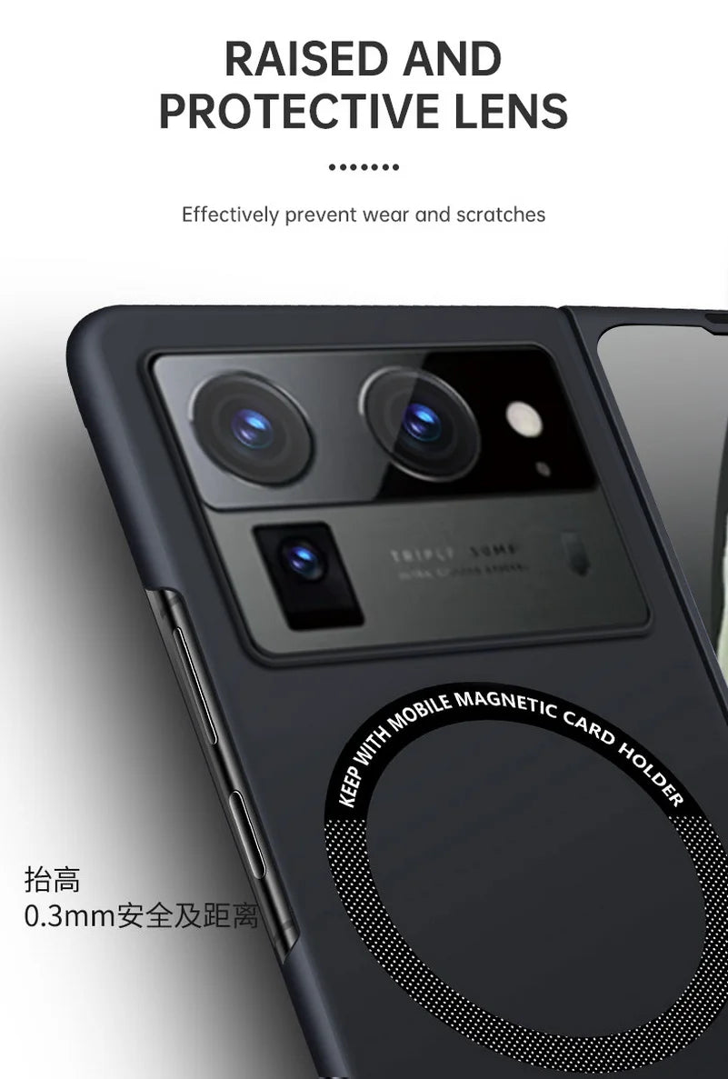 Ultra-thin Frameless Phone Case For Tecno Phantom V Fold2 Tecno V Fold Luxury Magsafe Magnetic Hard Cover