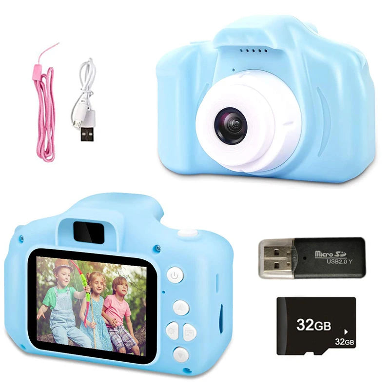 Children's Camera 1080P HD Screen Camera Video Toy 8 Million Pixel Kids Cartoon Cute Camera Outdoor Photography Toy