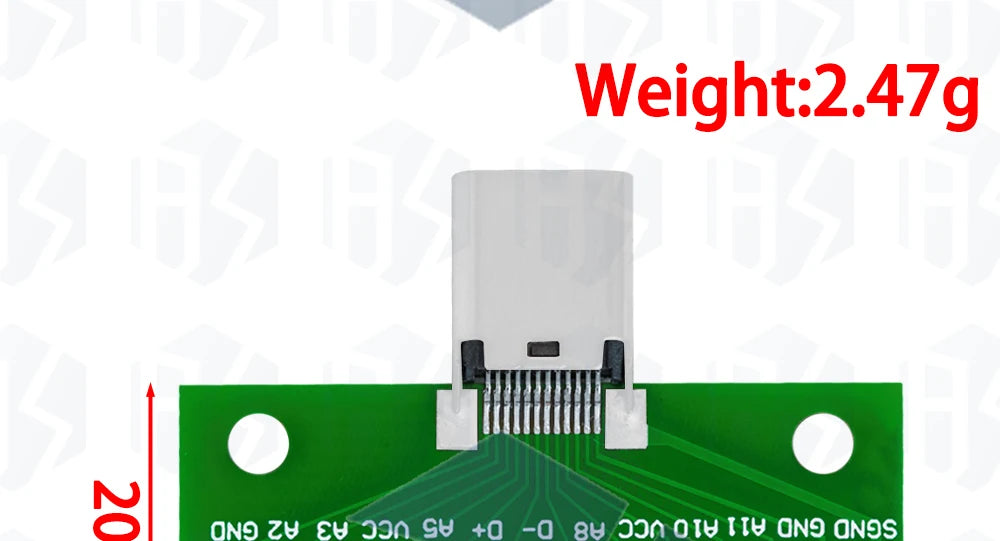 Type-C Male to Female USB 3.1 Test PCB Board Adapter Type C 24P 2.54mm Connector Socket For Data Line Wire Cable Transfer