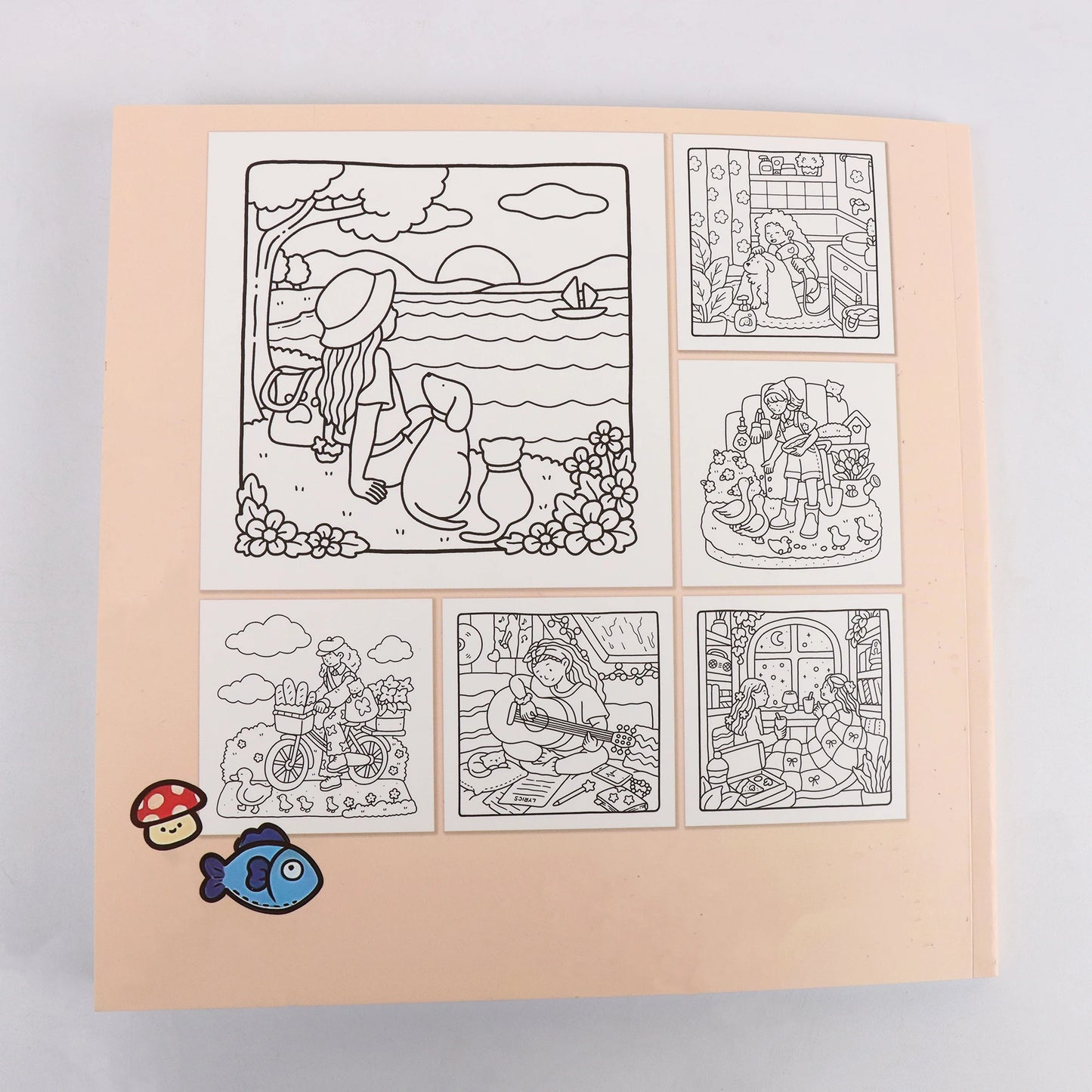 Cozy Atmosphere Relaxing Coloring Book for Adults and Teens Bold Easy-to-follow Patterns and Girl Moments