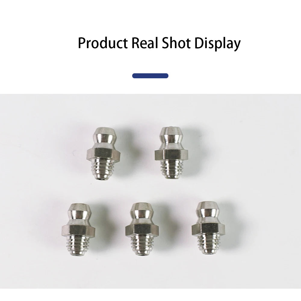 10/20PCS Grease Gun Coupler Steel Connector Fittings Grease Nipple M6 Straight Hydraulic Car Filling Tools Grease Fitting Nipple