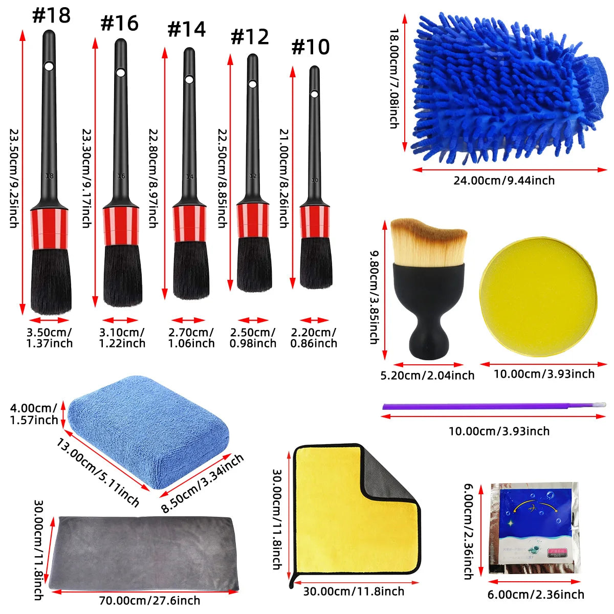 126 Pieces of Car Detail Cleaning Kit, Car Ventilation Sponge Towel Edge Cleaning, Dirt and Dust Polishing and Cleaning Tools