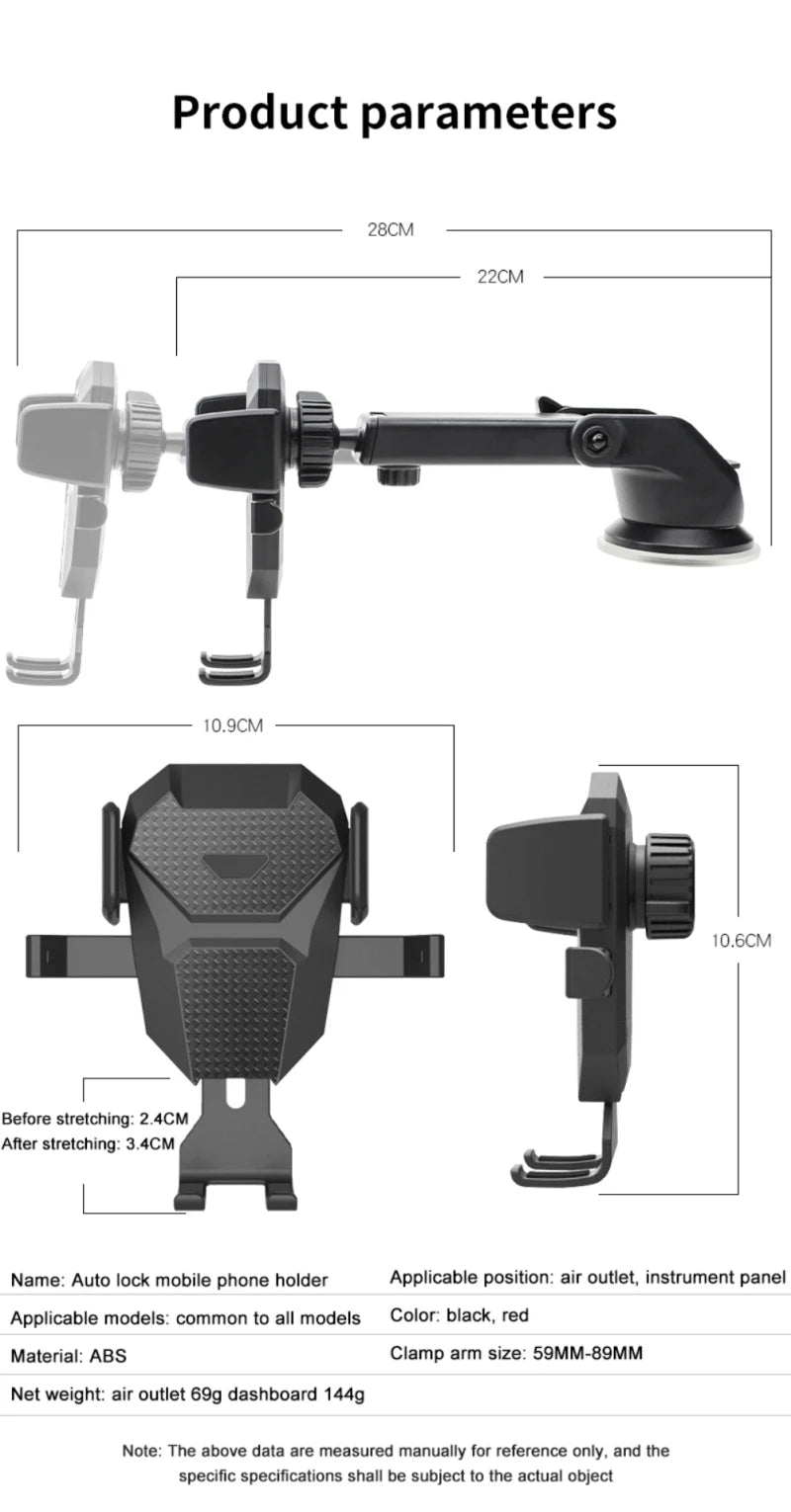 2024 Sucker Car Phone Holder Auto Mount Stand GPS Telefon Mobile Cell Support For IPhone 13 12 11 Pro Xiaomi Huawei Samsung