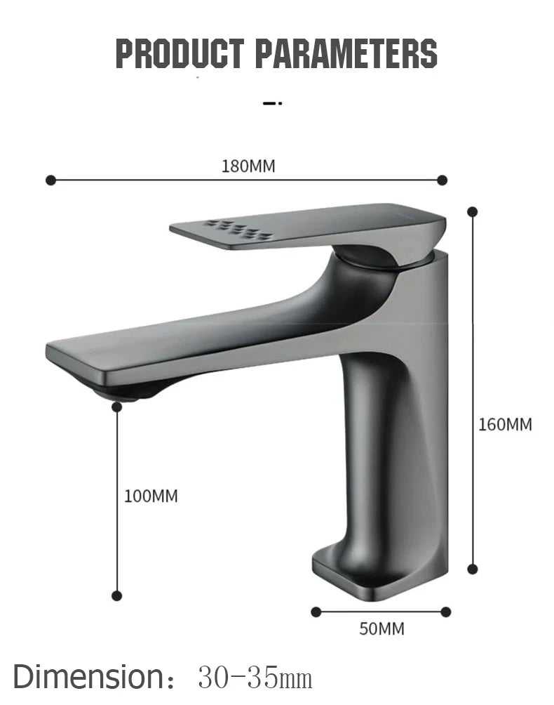 Brass Core Modern Bathroom Sink Faucet Single Handle Deck Mounted Wash Basin Water Tap Hot And Cold Mixer