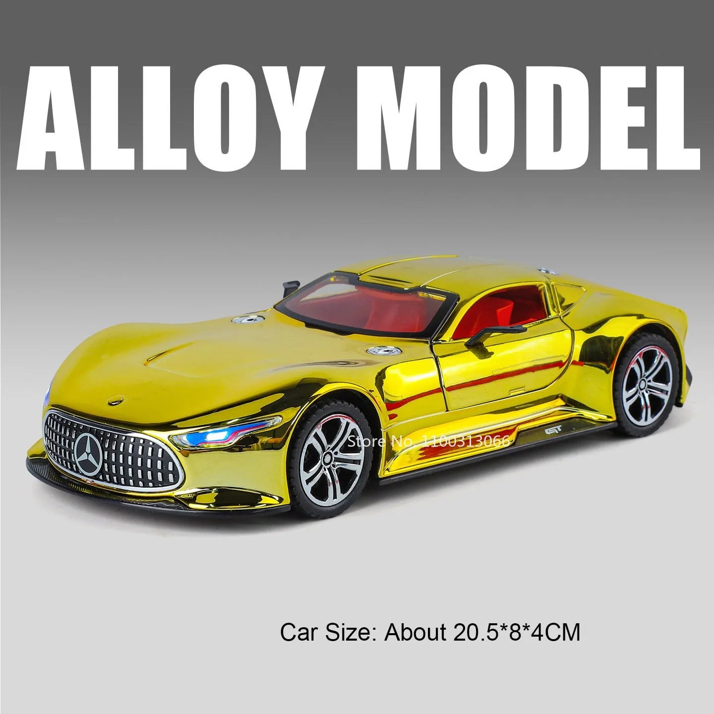 1:24 Alloy Diecasting Vision GT Toys Cars Miniature Models Wheel Pull Back Sports Car with Light Music Vehicles Model Ornament