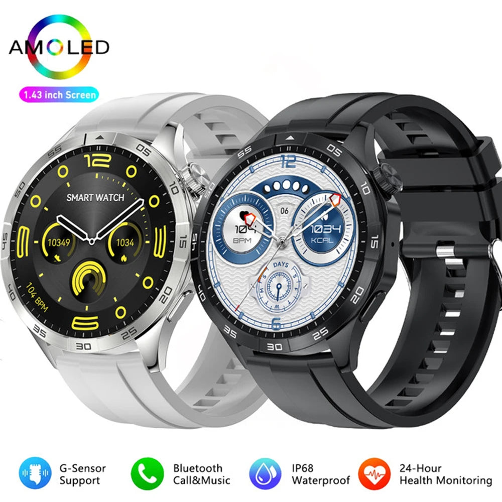 2024 New HK4 Business AMOLED GPS Smart Watch Men IP68 Waterproof Bluetooth Call HD Screen 100+ Dials NFC Smartwatch For GT4 Pro