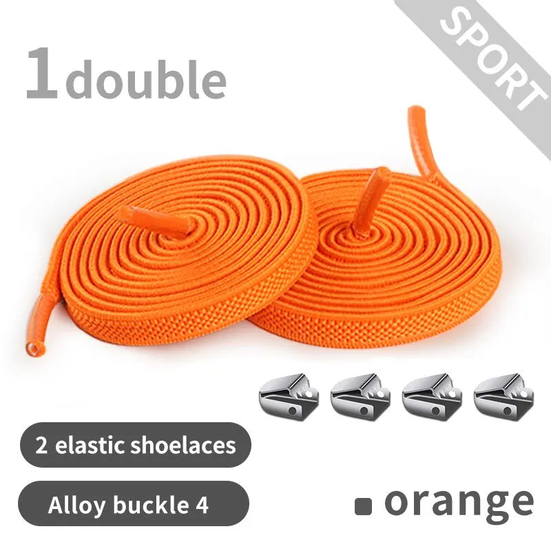 2 Pacs Elastic Shoe Laces Semicircle No Tie Shoelaces for Kids and Adult Sneakers Shoelace Quick Lazy Metal Lock Laces