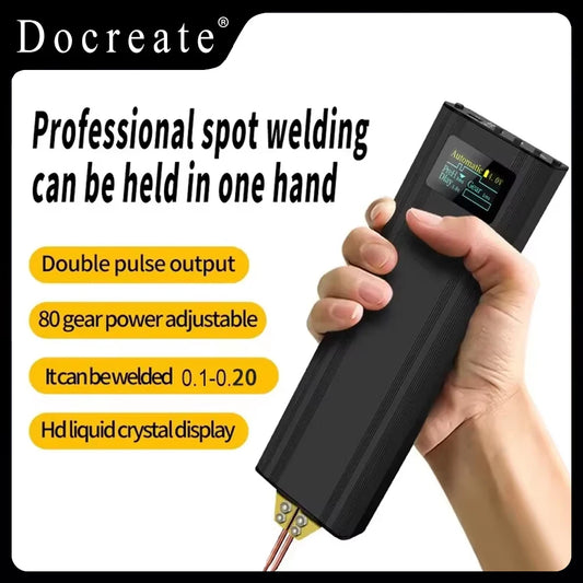 80 Gears Spot Welder Adjustable Portable Handheld Digital Display Mini Spot Welding Machine Automatic Trigger for 18650 Battery