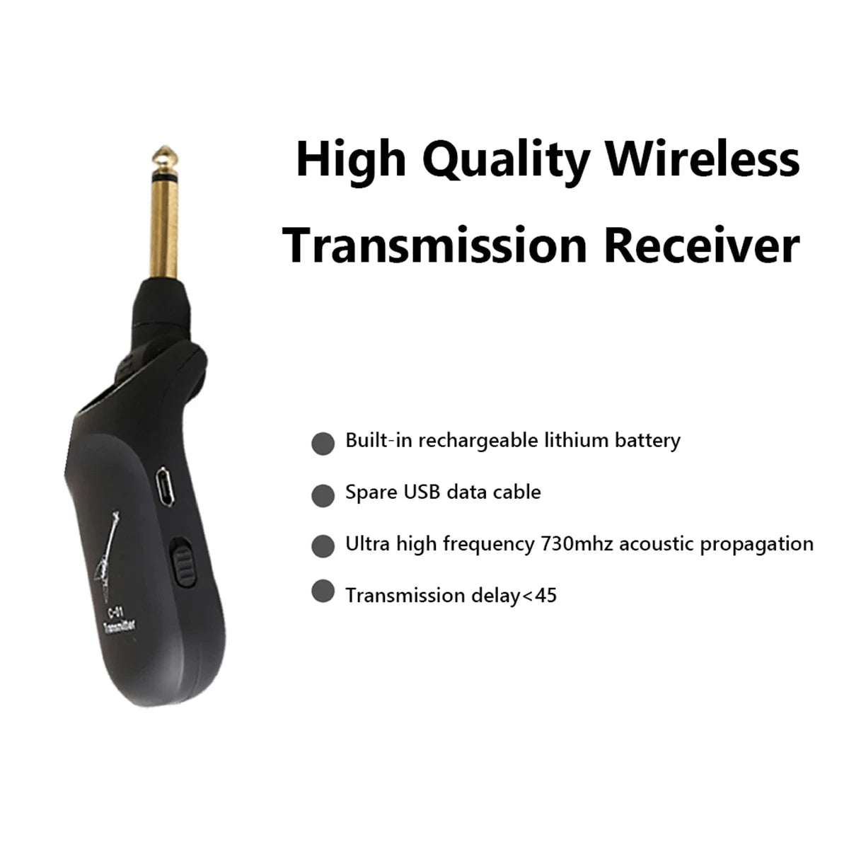 Guitar Wireless System Audio Transmitter Receiver C01 Pickup USB Rechargeable Wireless System for Electric Guitar Bass Violin