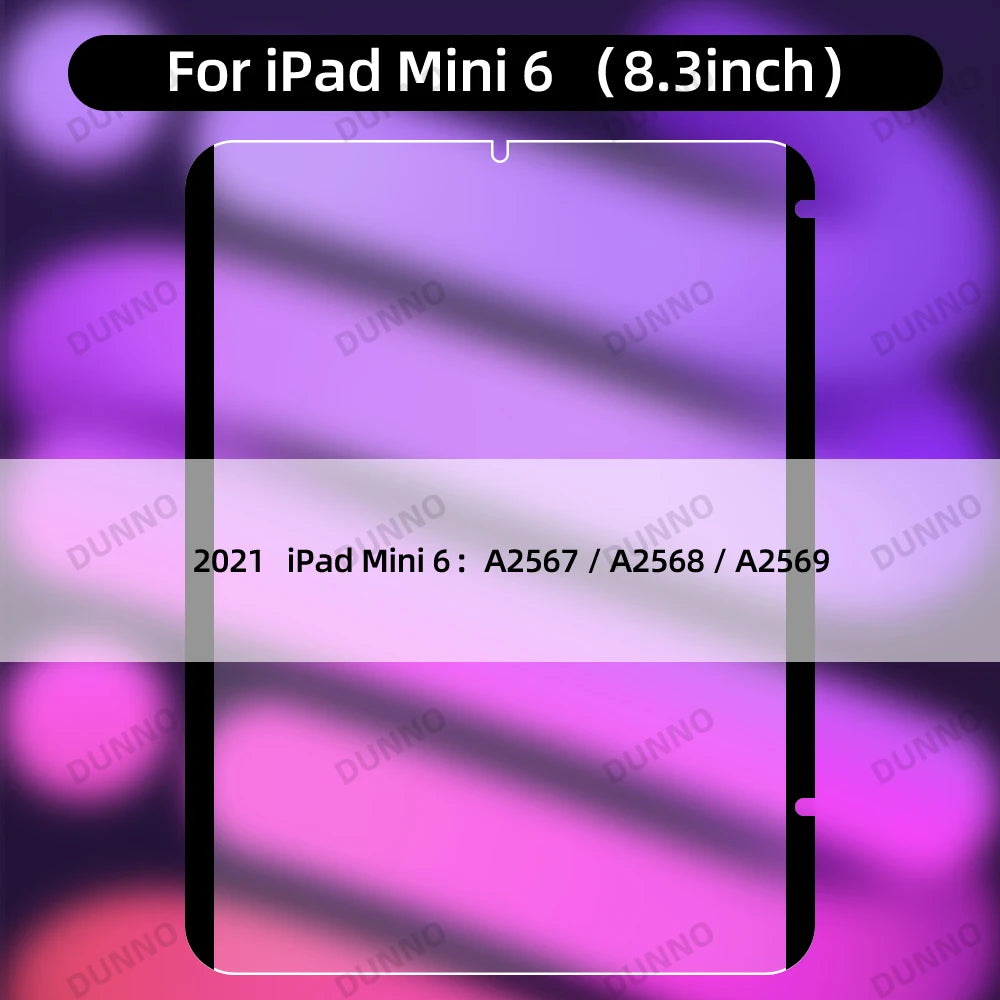 Paper Feel Screen Protector Film for iPad Air 11in 2024 Pro 11/12.9 Air 4 5 10/9/8/7th Generation Removable Magnetic Attraction