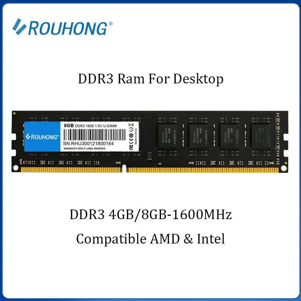 Memoria ram DDR3 Memory 8GB 4GB 1.5V 240pin 1600MHz PC3 Udimm DIMM Desktop Memory RAM