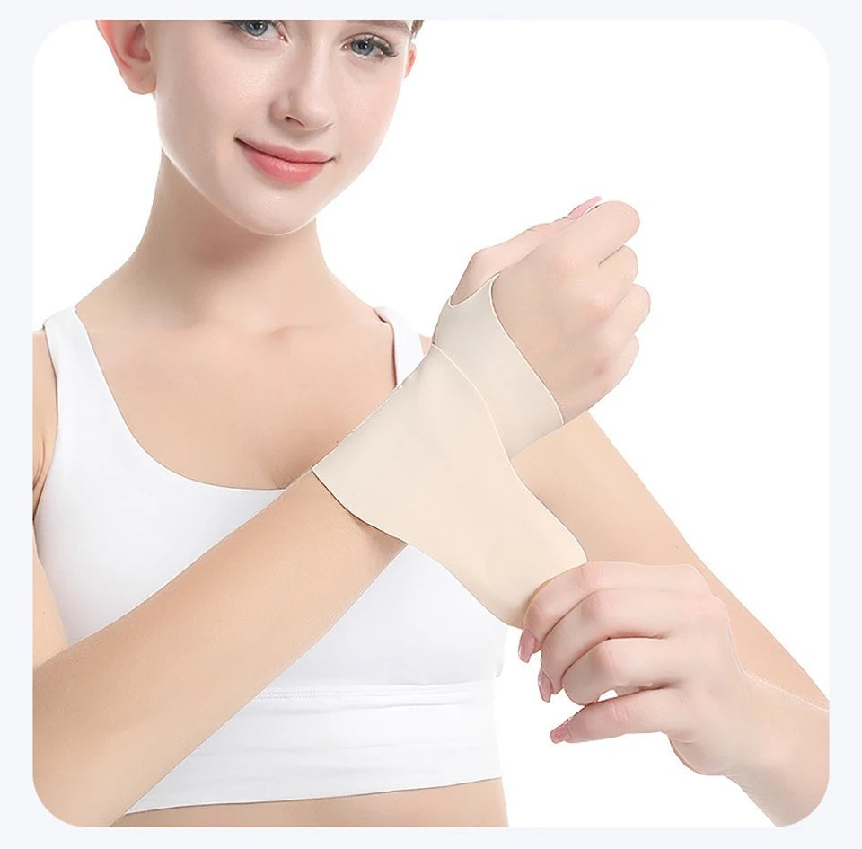 GOBYGO 1Pcs Lightweight Sports Compression Wrist Guard Pain Relief Anti-Sprain Ventilate Quick-dry Wrist Sleeve Badminton Tennis