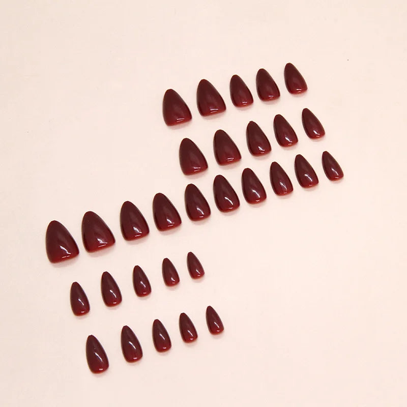 24 Almond Shaped Short Fake Nails+1 Nail File+1 Jelly Gel