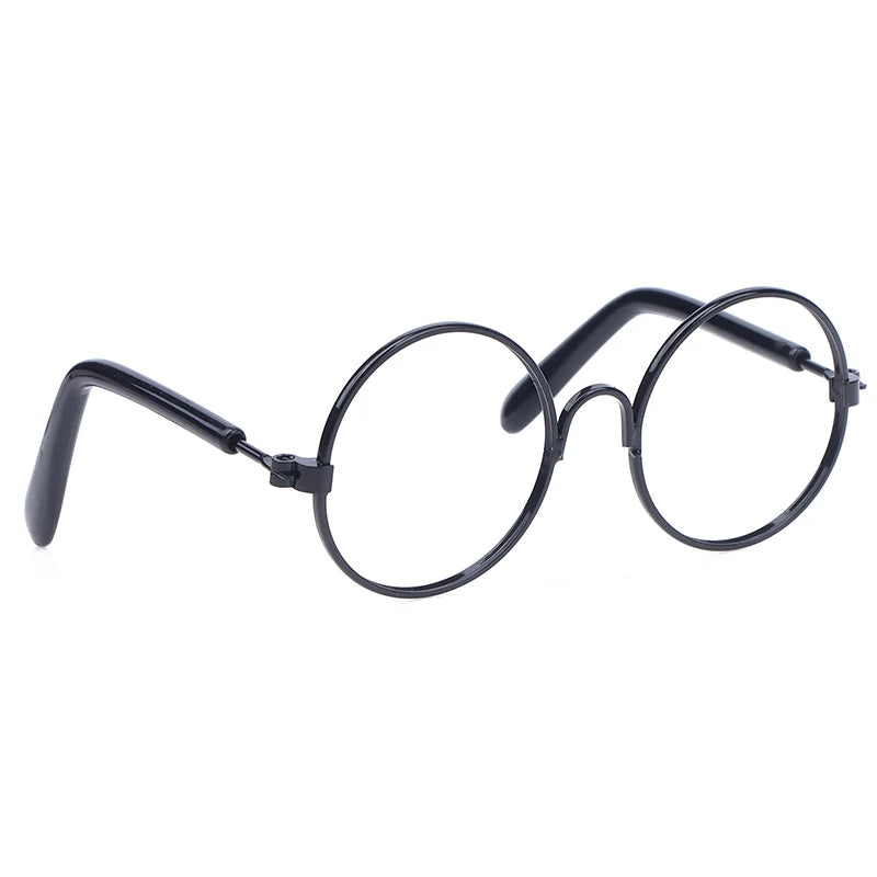 DIY Doll Dressing Accessories High Quality 20cm EXO Dolls Glasses 3 Color Round Frame Lensless Eyewear Toy Miniature Eyeglasses