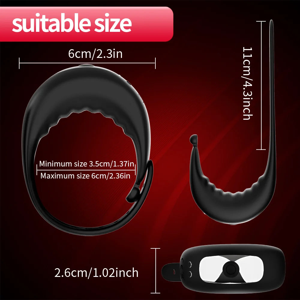 Newest Adjustable Vibrating Cock Ring for Men Masturbator Penis Ring Vibrator Male Delayed ejaculation Sex Toys for Man Cockring