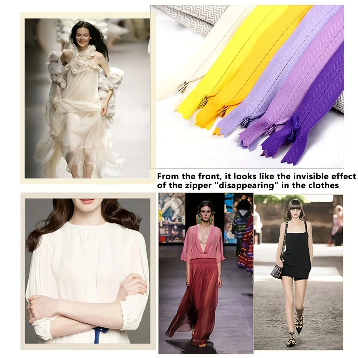 5 pcs 18cm-60cm Invisible zippers - various colors, suitable for premium hidden zipper dresses, pants, shirts, pockets, etc