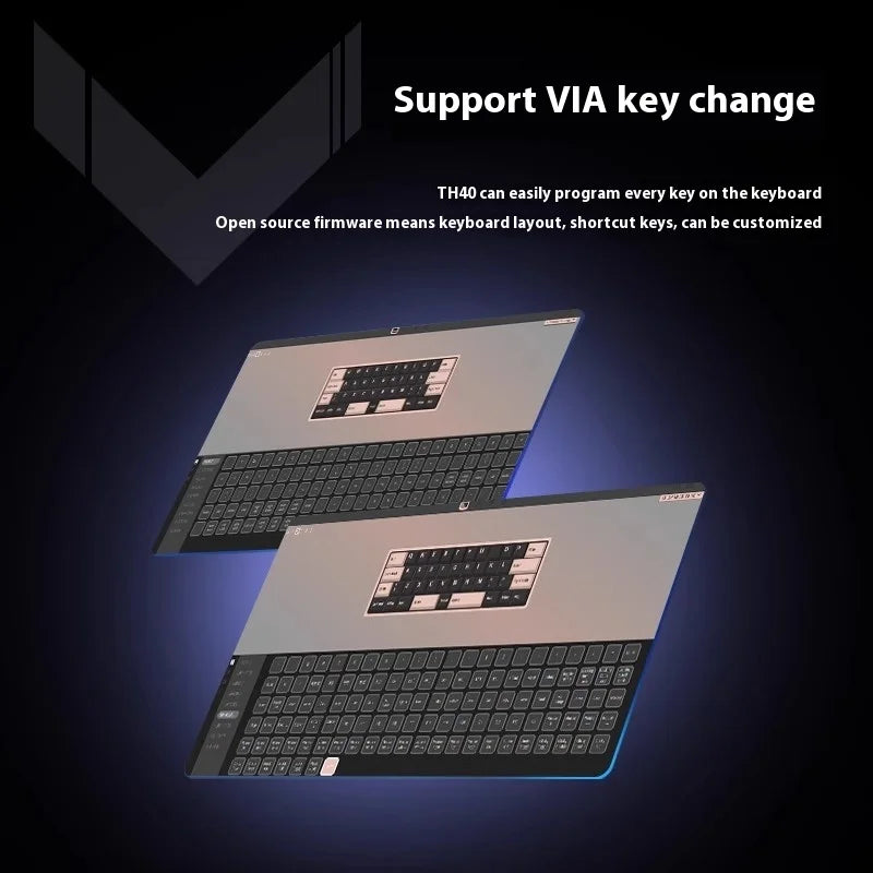 Epomaker Th40 Via Ultra-Compact 40% Layout Hot-Swappable Gasket-Mounted Wired/Bluetooth/2.4g Wireless Mechanical Keyboard