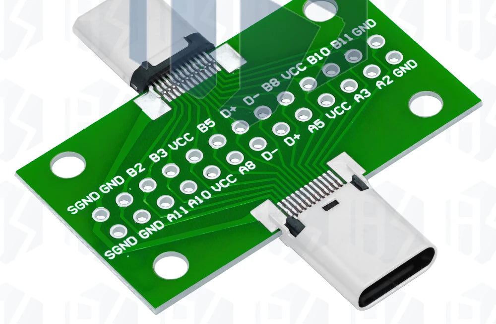 Type-C Male to Female USB 3.1 Test PCB Board Adapter Type C 24P 2.54mm Connector Socket For Data Line Wire Cable Transfer