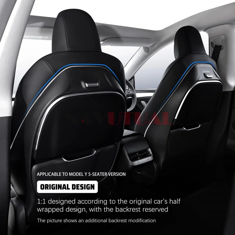Seat Covers for Tesla Model Y 3 Seat Covers 2023-2020 Black seat Covers Interior Cover Nappa Leather Car Seat Accessories Black