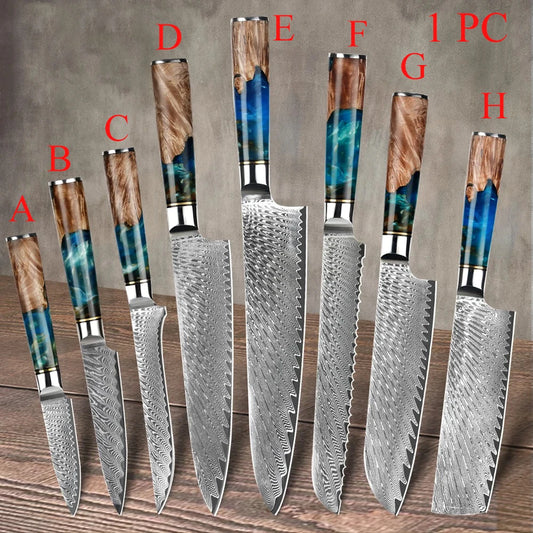 1PC ,Kitchen Knife Damascus Steel Slicing Knife Meat Cleaver Knife Utility Knife Cooking Tools Creative Knife Kitchen stuff