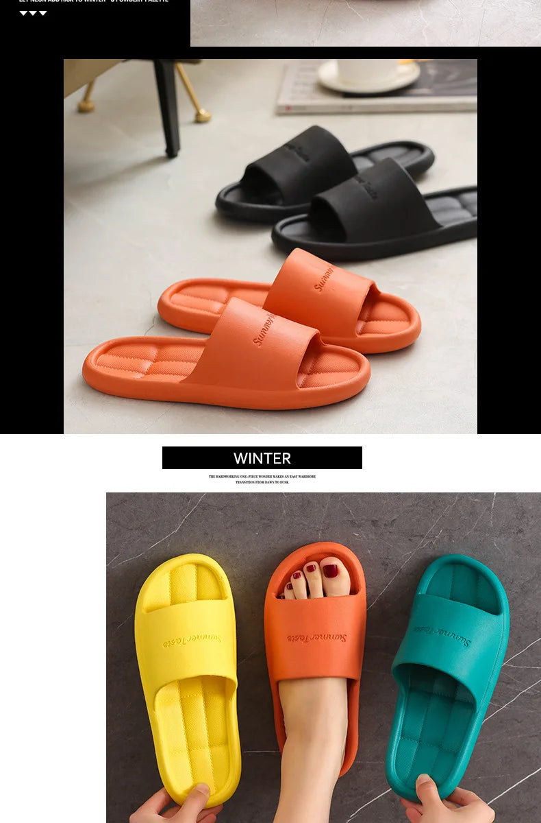 Men And Women Super Soft Eva Thick Platform Slides Minimalist And Comfortable Indoor Bathroom Non Slip Slippers Women Slippers