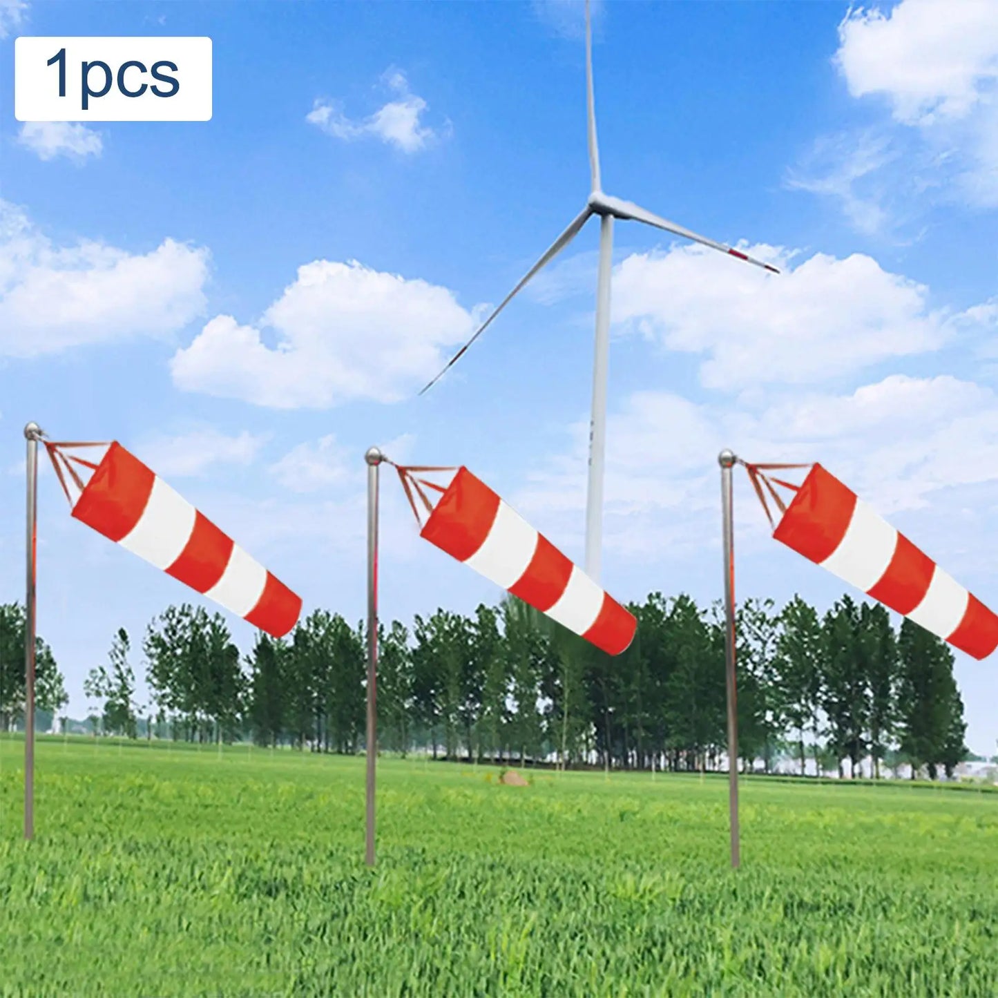Heavy Duty Airport Windsock with Reflective Belt Hanging Wind Measurement Sock Bag Rainbow Wind Direction Indicator Sock Farm