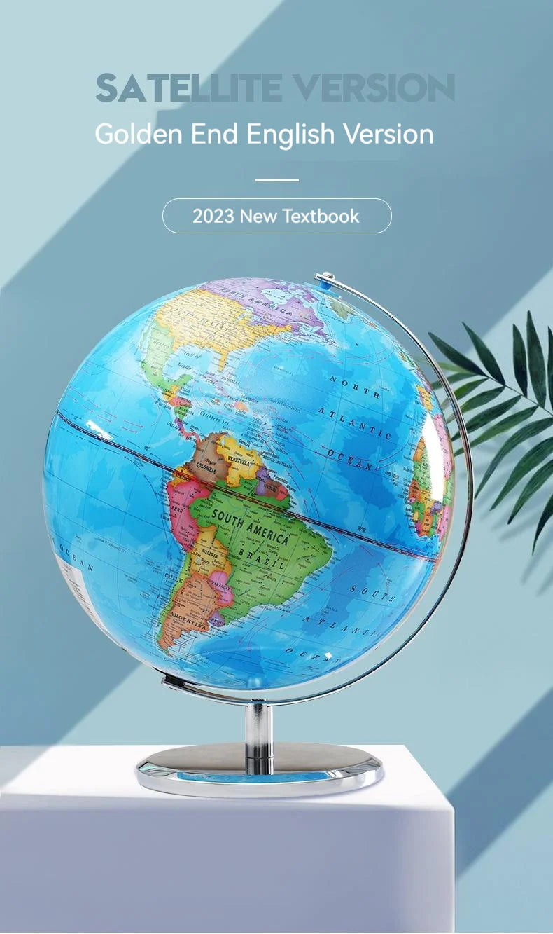 20/25cm World Globe English Version World Map Globe With Led Light Geography Educational Teaching Decorations Supplies