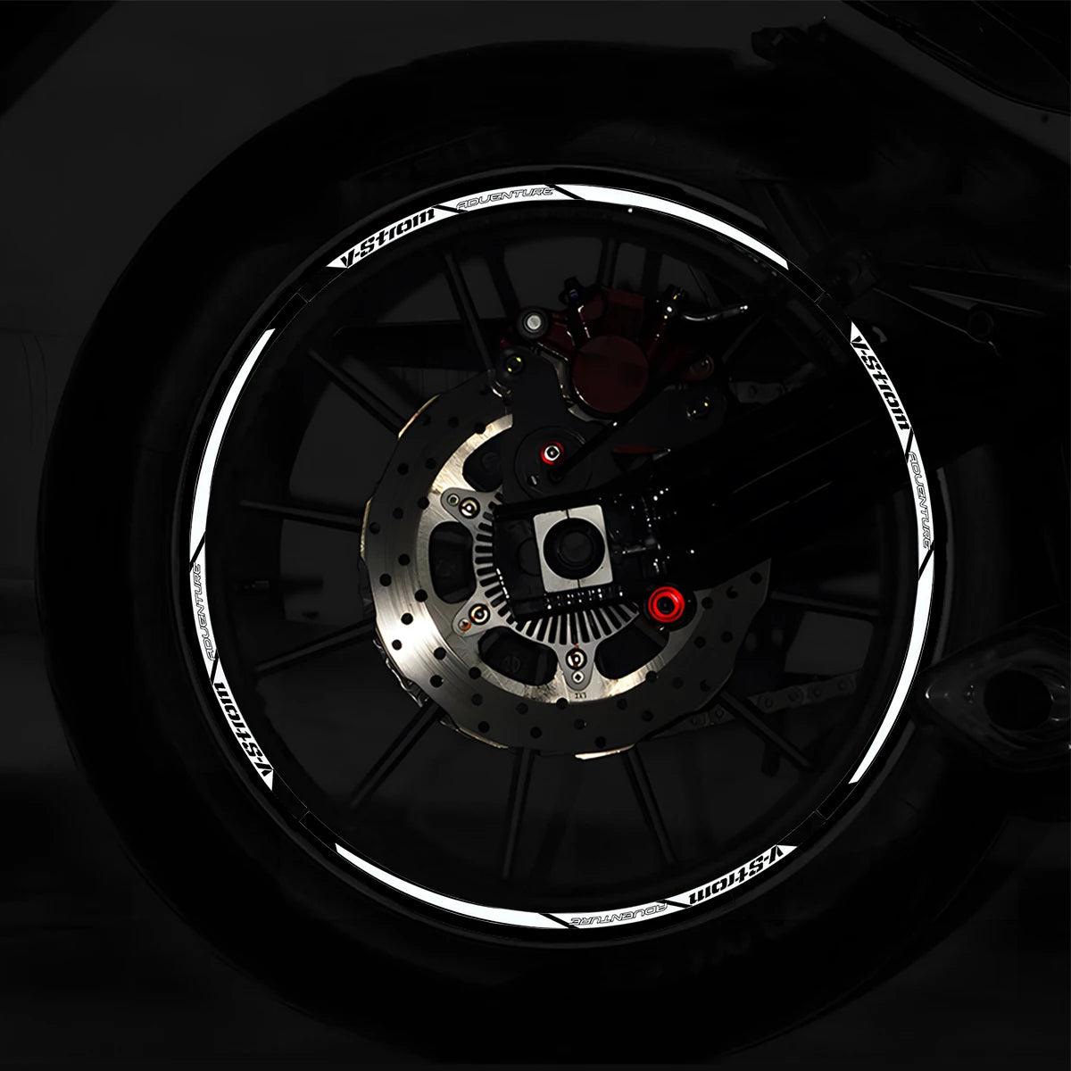 For Suzuki V-Strom 250 SX Vstrom 1000 1050 XT DL 650 Reflective Motorcycle Wheel Hub Stickers Motocross Rim Decals Accessories