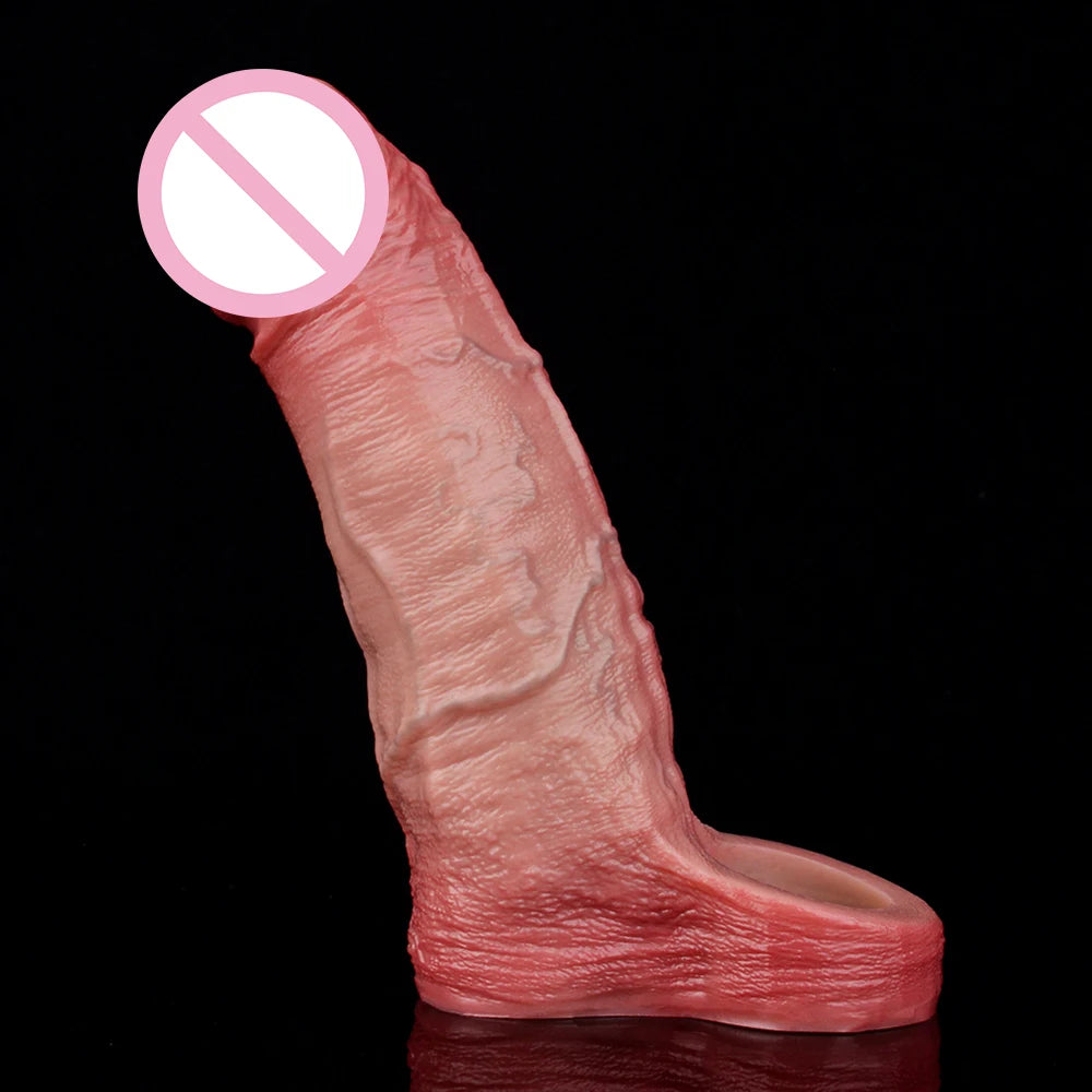 ORALSX 10 Styles Silicone Reusable Open-ended Penis Sleeve Delay Ejaculation Dick Enlargement Sex Toys For Men Game Pleasure