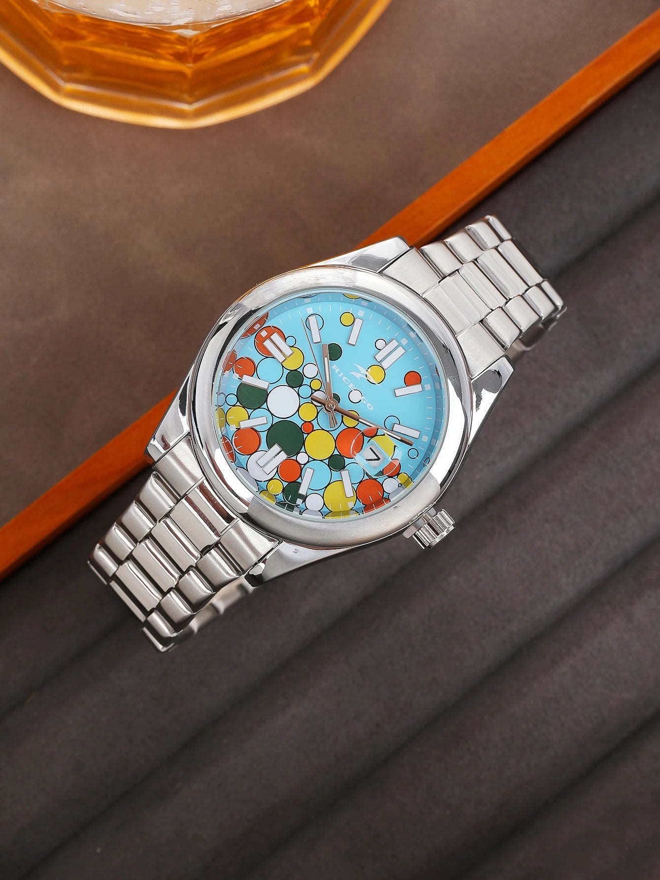 Classic Men's Quartz Watch Luxury Fashion Calendar Date Clock Round Glass Mirror Stainless Steel Business Wristwatch for Gifts ﻿