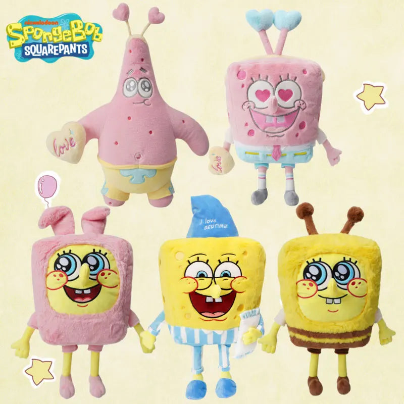 Anime Spongebob Squarepants Patrick Star Squidward Eugene H. Krabs Gary Kawaii Cartoon Stuffed Plush Toys Birthday Gift For Kids