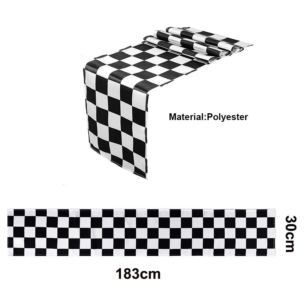 Traffic Cones and Racing Checkered Flags Black White Flags Kids Racing Theme Decorations for Race Car Birthday Party Supplies