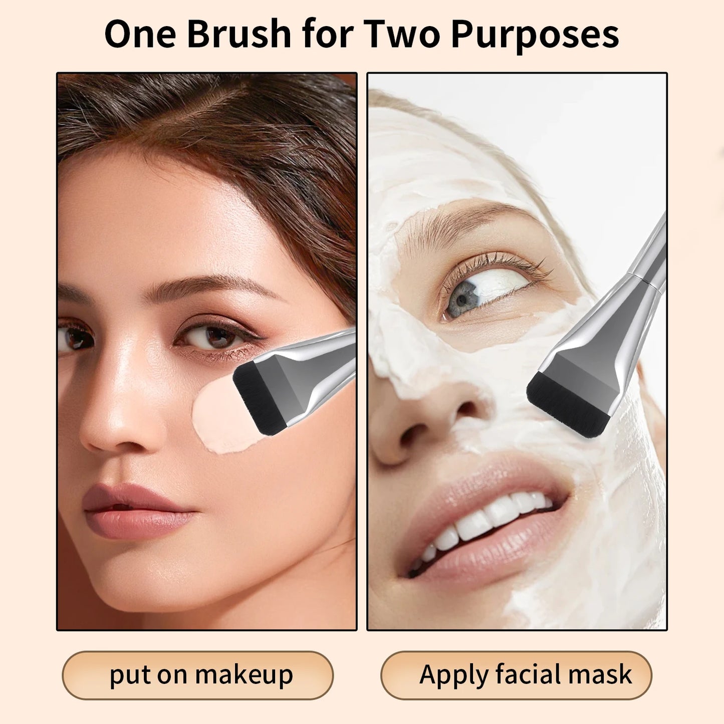 Ultra Thin Foundation Brush Makeup Mixing Palette with Spatula Flat Face Contour Brush Cosmetic Puff Blender Beauty Makeup Tools