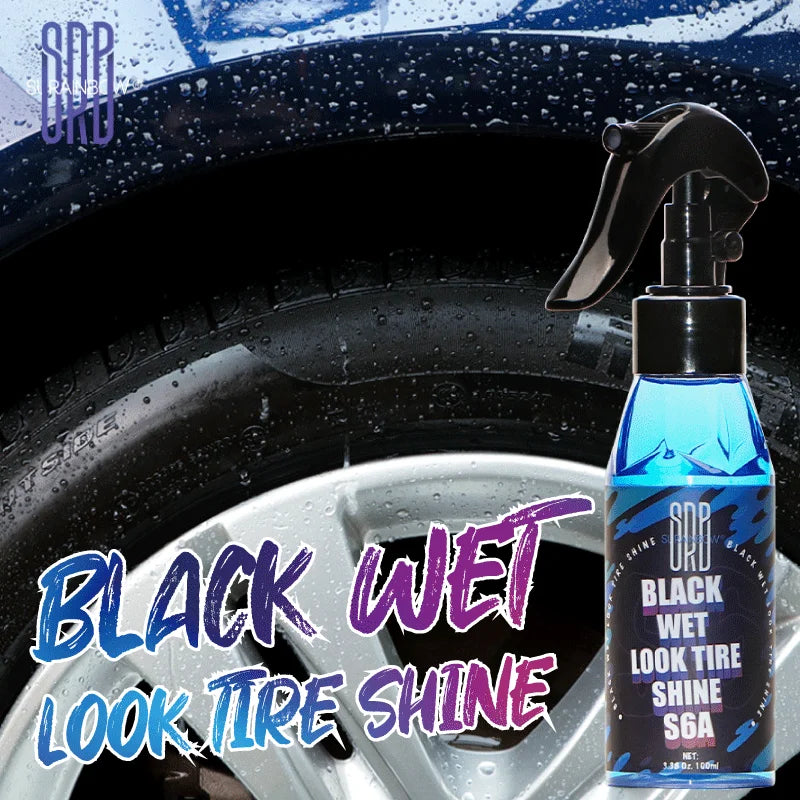 Black Wet Tire Shine,Tire Dressing for Deep Glossy Finish for Protection,Long-Lasting Tire Shine Spray,Fights Cracking and Fadin