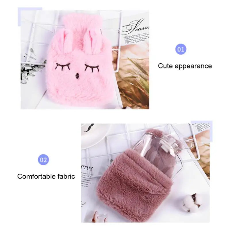 Cute Hot Water Bottle Bag For Plush Shoulder Hand Warmer Heat Pack Warm Belly Instant Hot Pack Winter Water Heating Pad