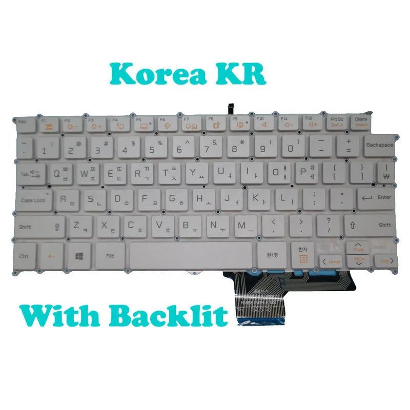 Black/White English US Korean KR Keyboard For LG 13Z970 13ZD970 13Z975 14Z970 14ZD970 English US Korean KR New