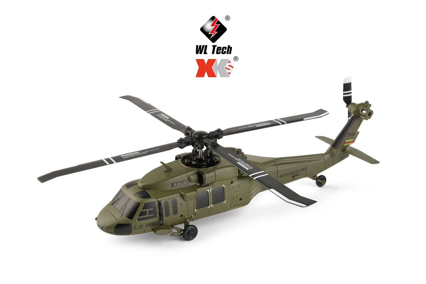 Wltoys K170 Black Hawk Uh60l Remote-Controlled Helicopter Four Channel Four Propeller Simulation Brushless Fixed Height Model