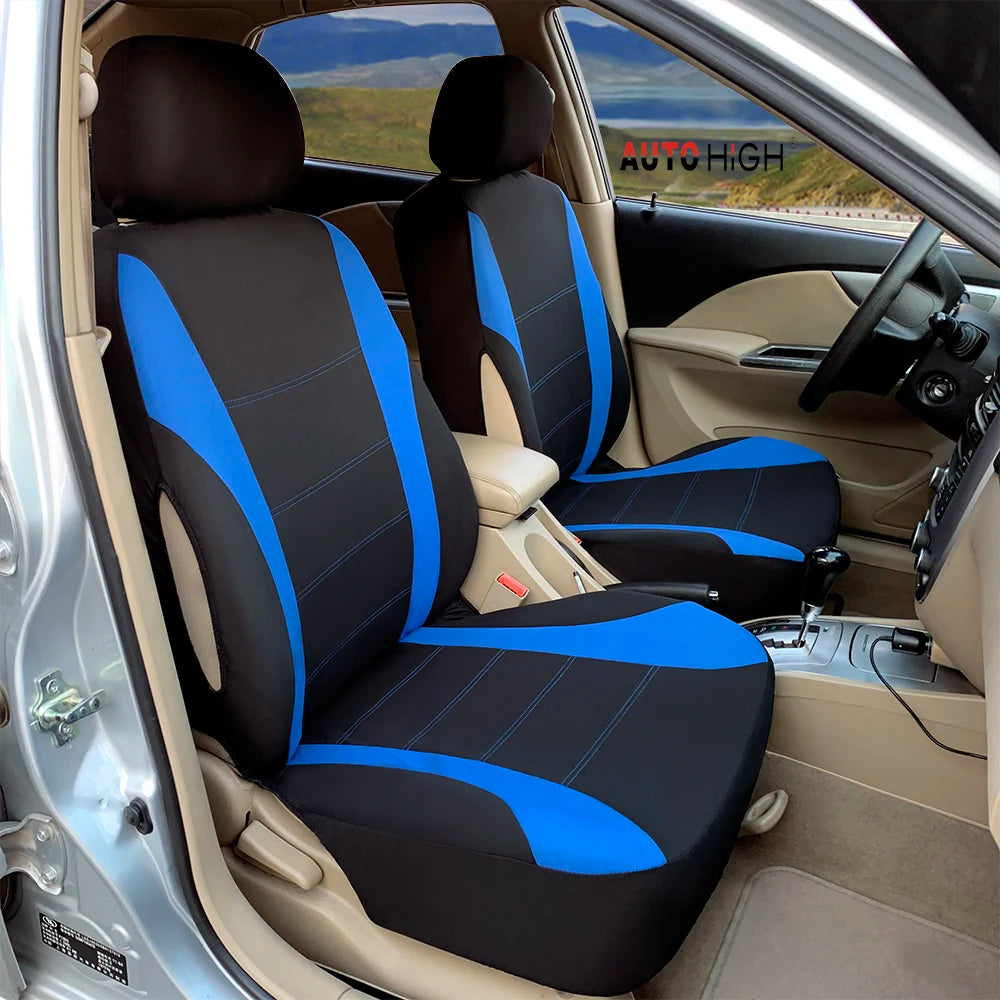 AUTO HIGH Universal Auto Seat Covers Full Set for Car Truck SUV Van Polyester Front & Rear Protector