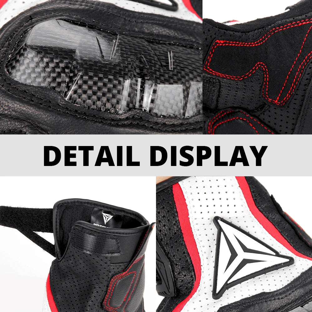 Motorcycle Racing Gloves Men Leather Gloves Summer Breathable Motorbike Guantes Moto Motocross Cycling Gloves Protective