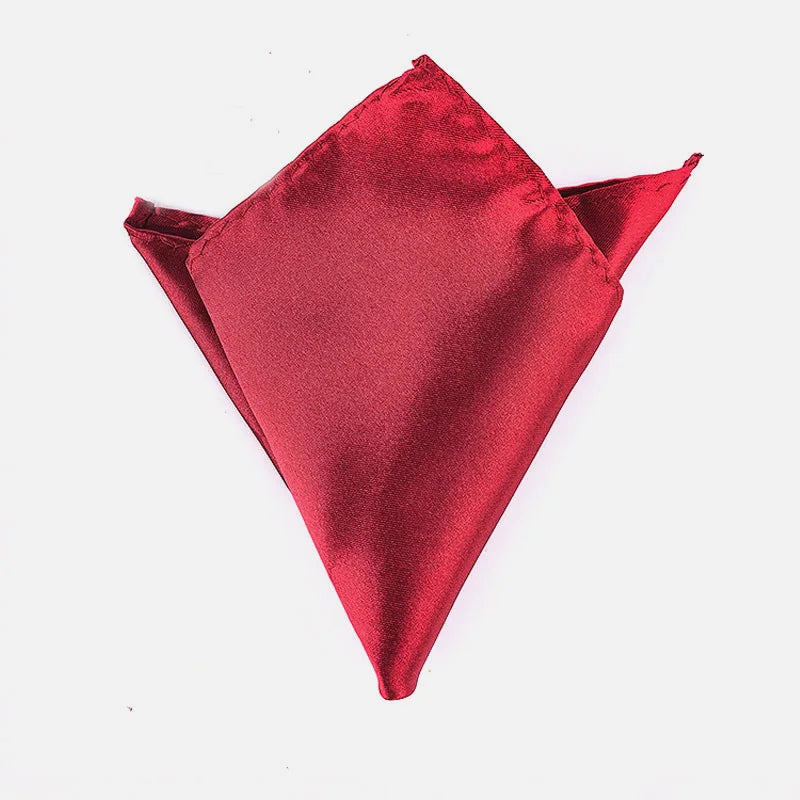 Luxury Men's Handkerchief Solid Color White Black Red Hankies Polyester Hanky Business Pocket Square Chest Towel 22*22CM