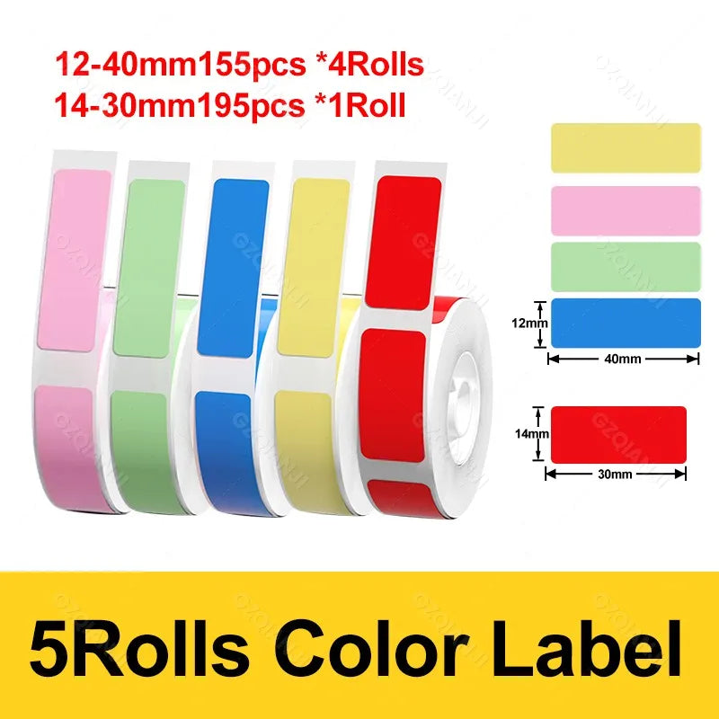 Niimbot D110 D11 Label printer paper Waterproof Anti-Oil Price Label Sticker Transparent Pure Color Label thermal Sticker Paper