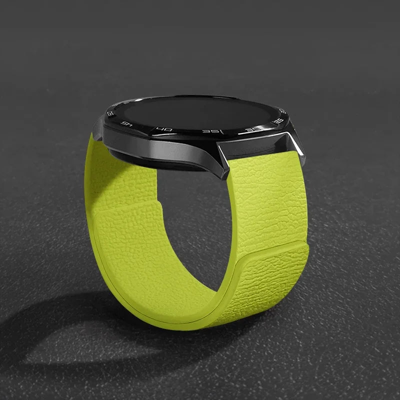Magnetic Loop Strap For Samsung Galaxy Watch 7/6/5/4 Classic Silicone Lychee pattern 18mm 20mm 22mm Bracelet HUAWEI GT3-4-5 Band