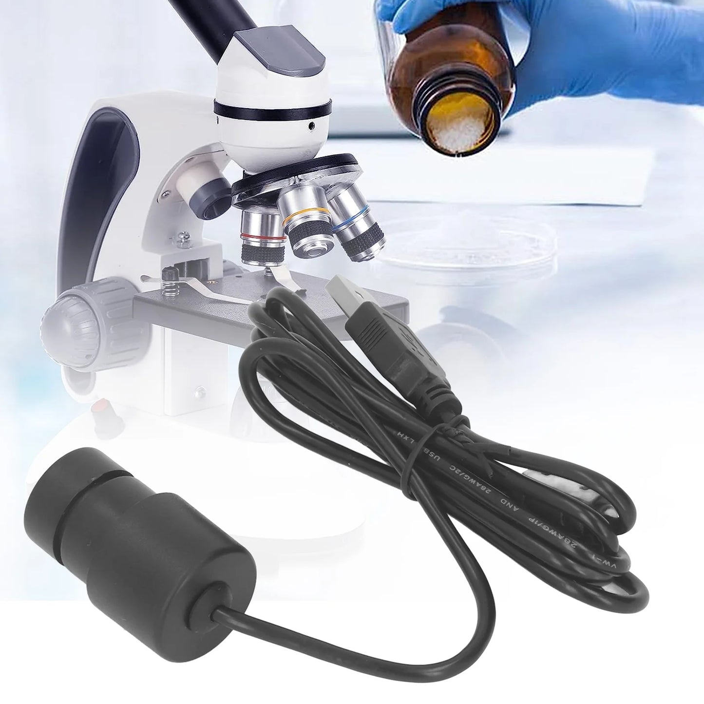 Microscope Electronic Eyepiece 2MP Digital USB Microscope Camera Imager for Science Education Classroom